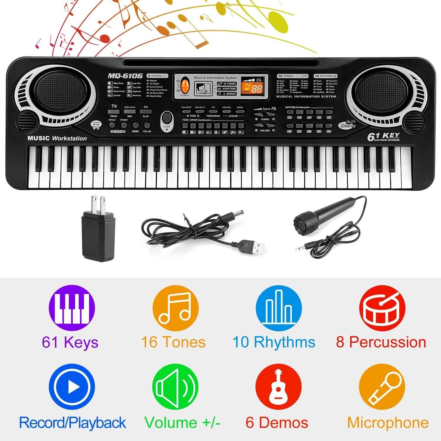 61 Keys Digital Music Electronic Keyboard
